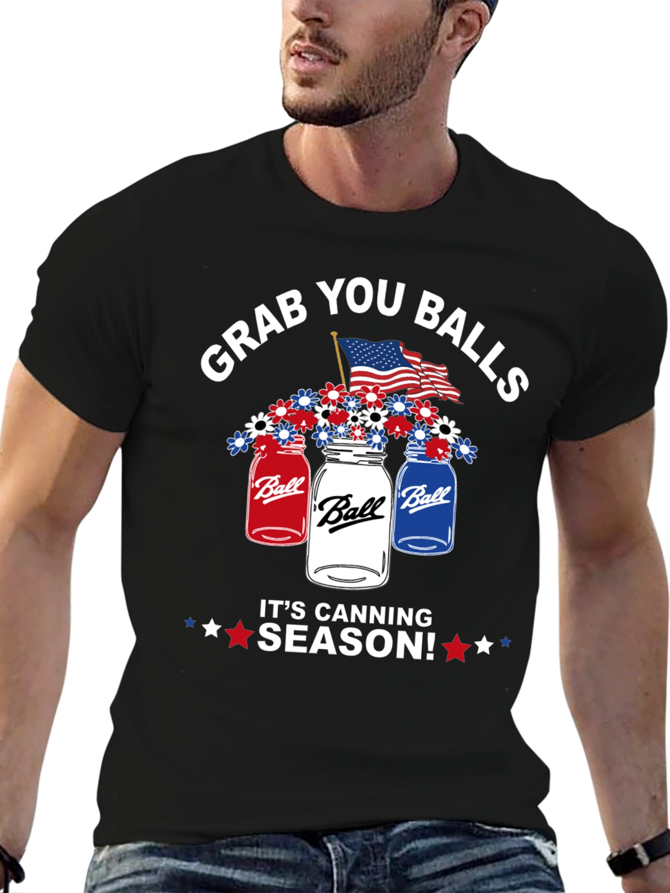 Grab You Balls Canning Season Patriotic T-Shirt