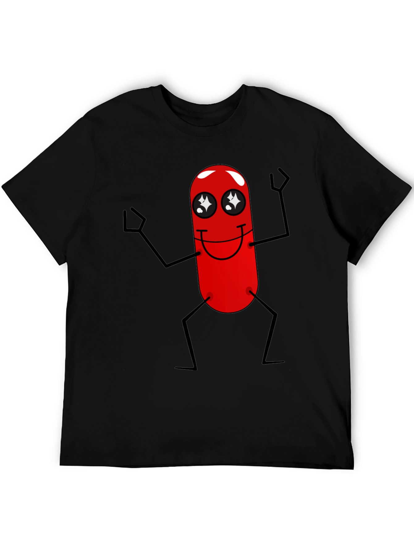 Funny Red Pill Character Black T-Shirt