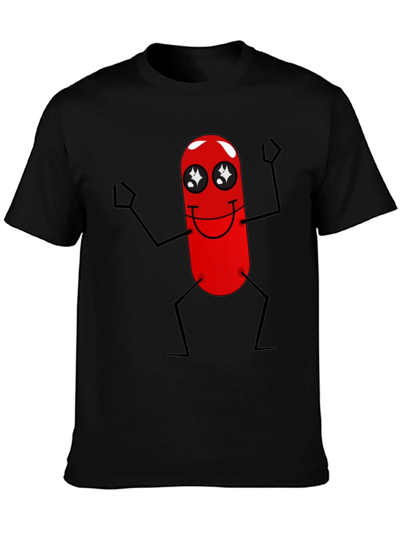 Funny Red Pill Character Black T-Shirt