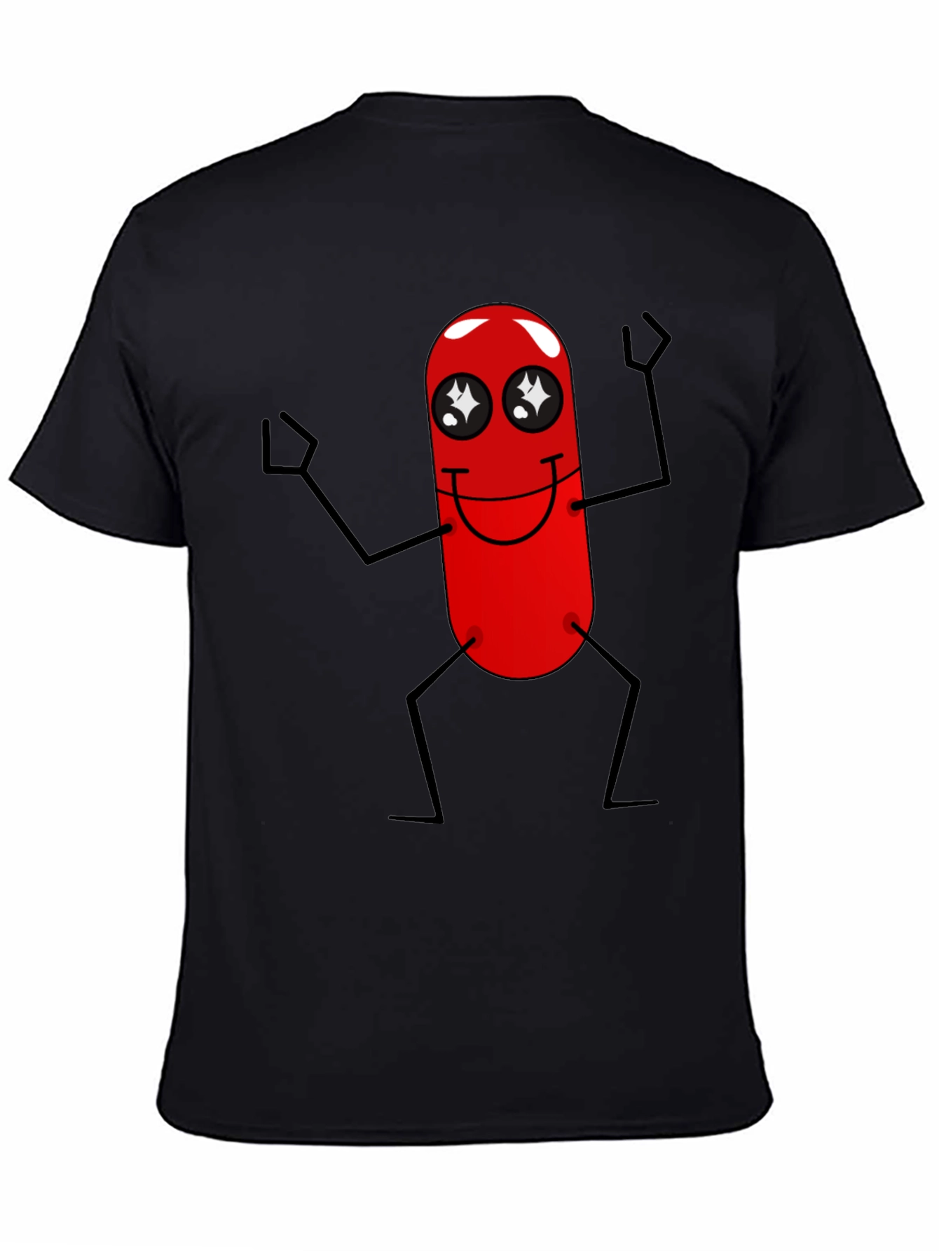 Funny Red Pill Character Black T-Shirt