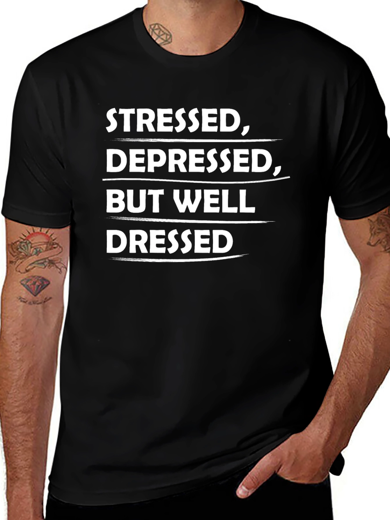 Stressed Depressed But Well Dressed Graphic Tee