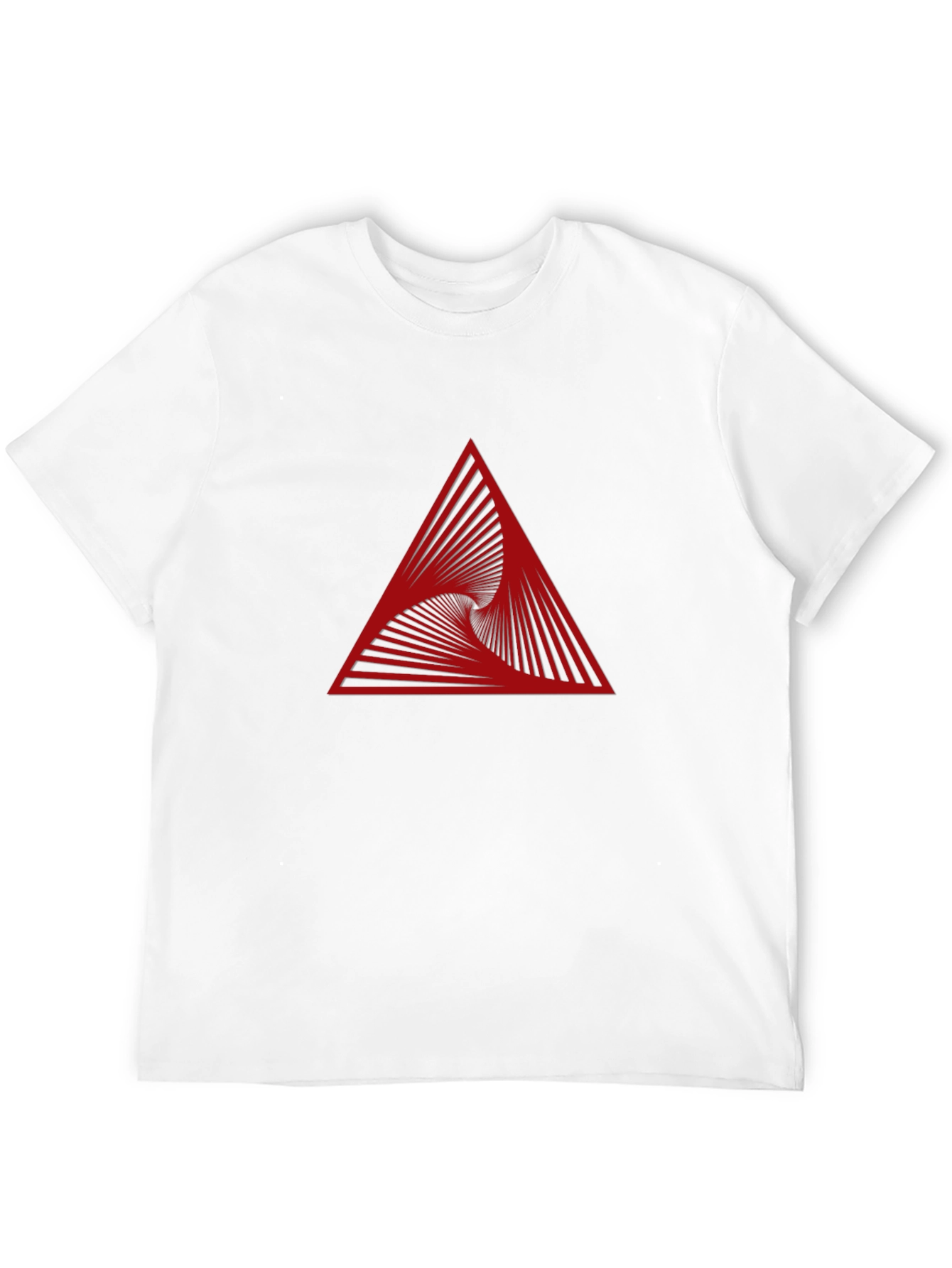 Geometric Vortex Triangle Graphic Tee - Modern Style