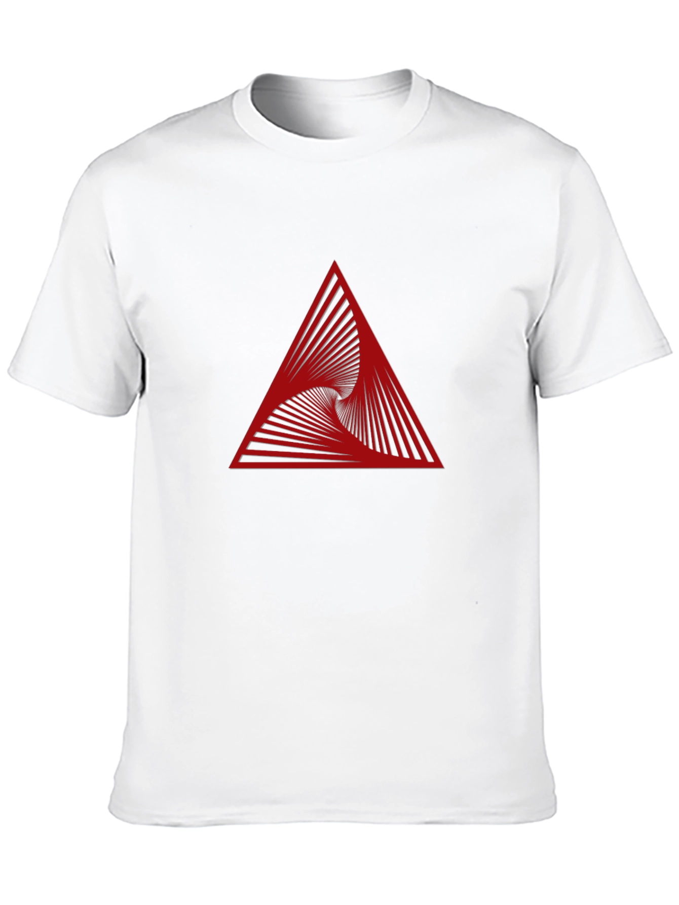 Geometric Vortex Triangle Graphic Tee - Modern Style