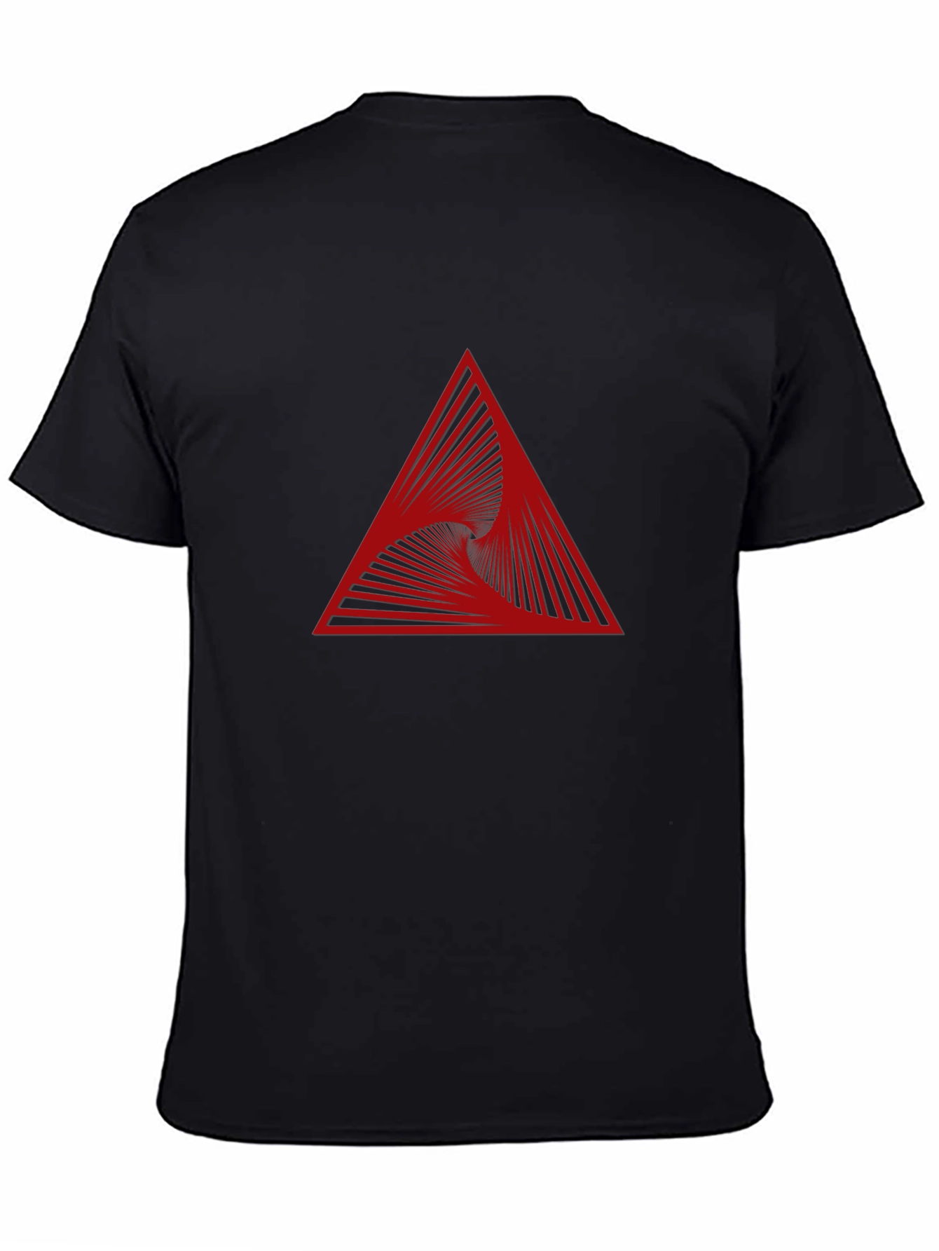 Geometric Vortex Triangle Graphic Tee - Modern Style
