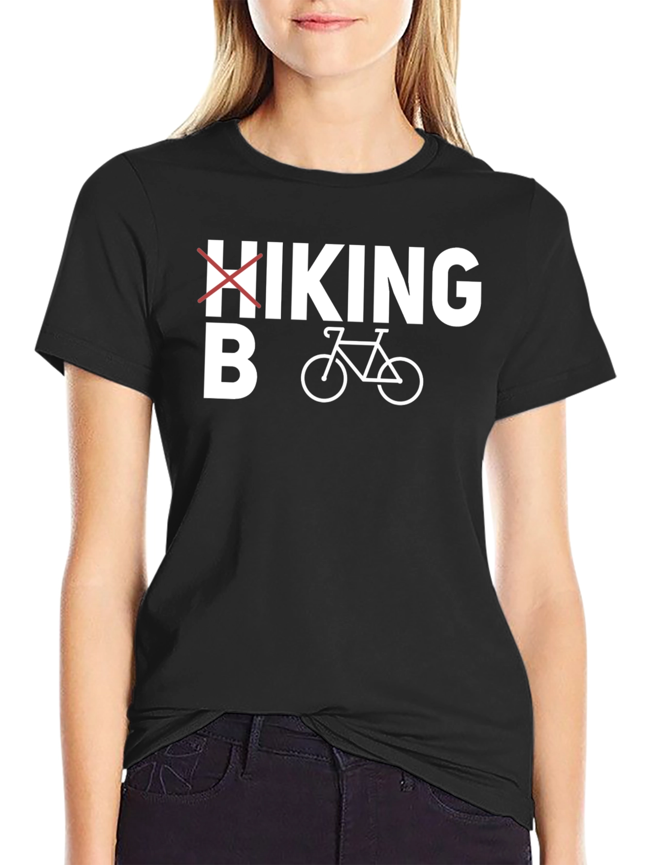 Cycling T-Shirt: No Hiking Just Biking!