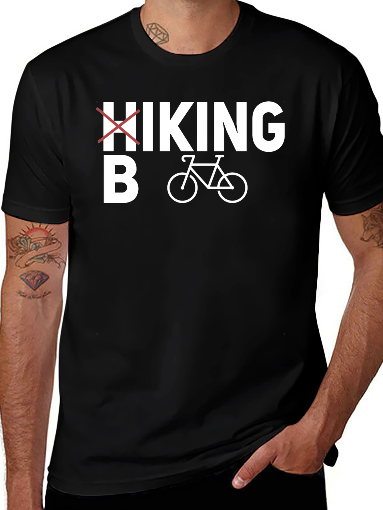 Cycling T-Shirt: No Hiking Just Biking!