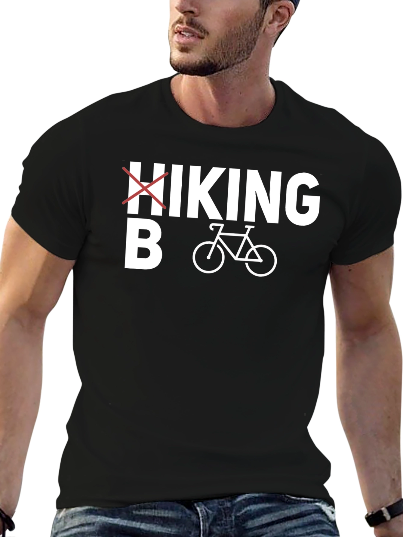 Cycling T-Shirt: No Hiking Just Biking!