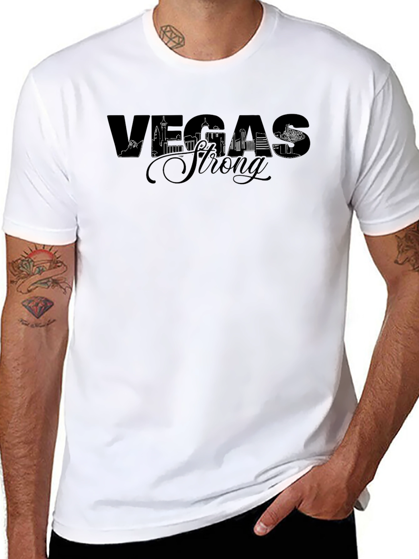 Vegas Strong Graphic T-Shirt - Black