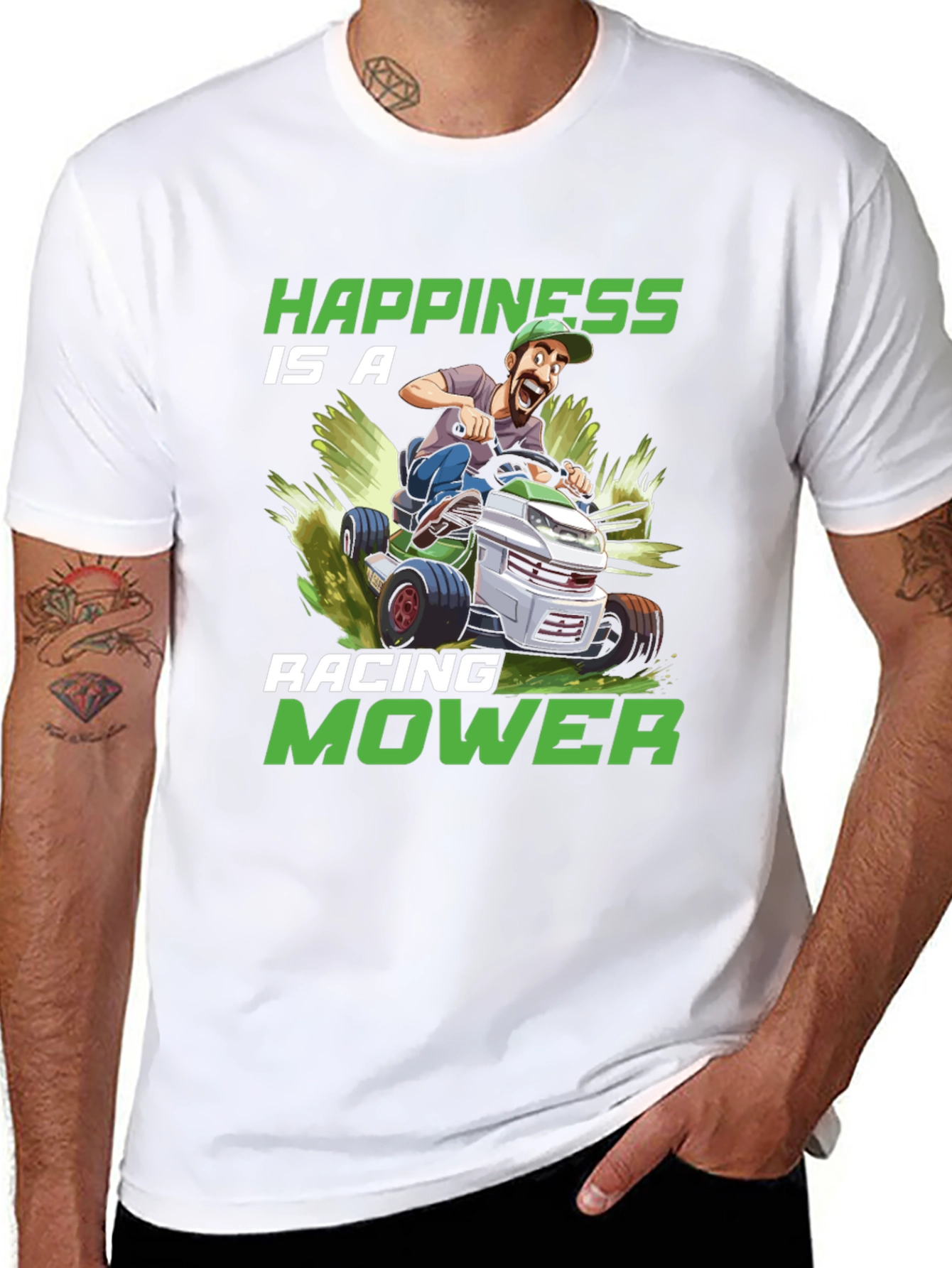 Happiness is a Racing Mower T-Shirt