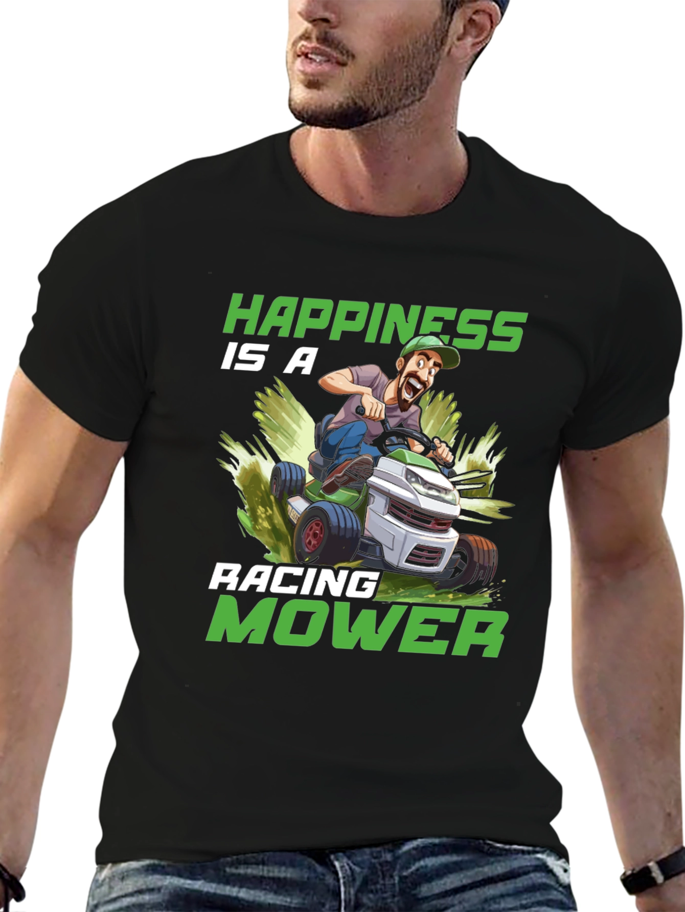 Happiness is a Racing Mower T-Shirt