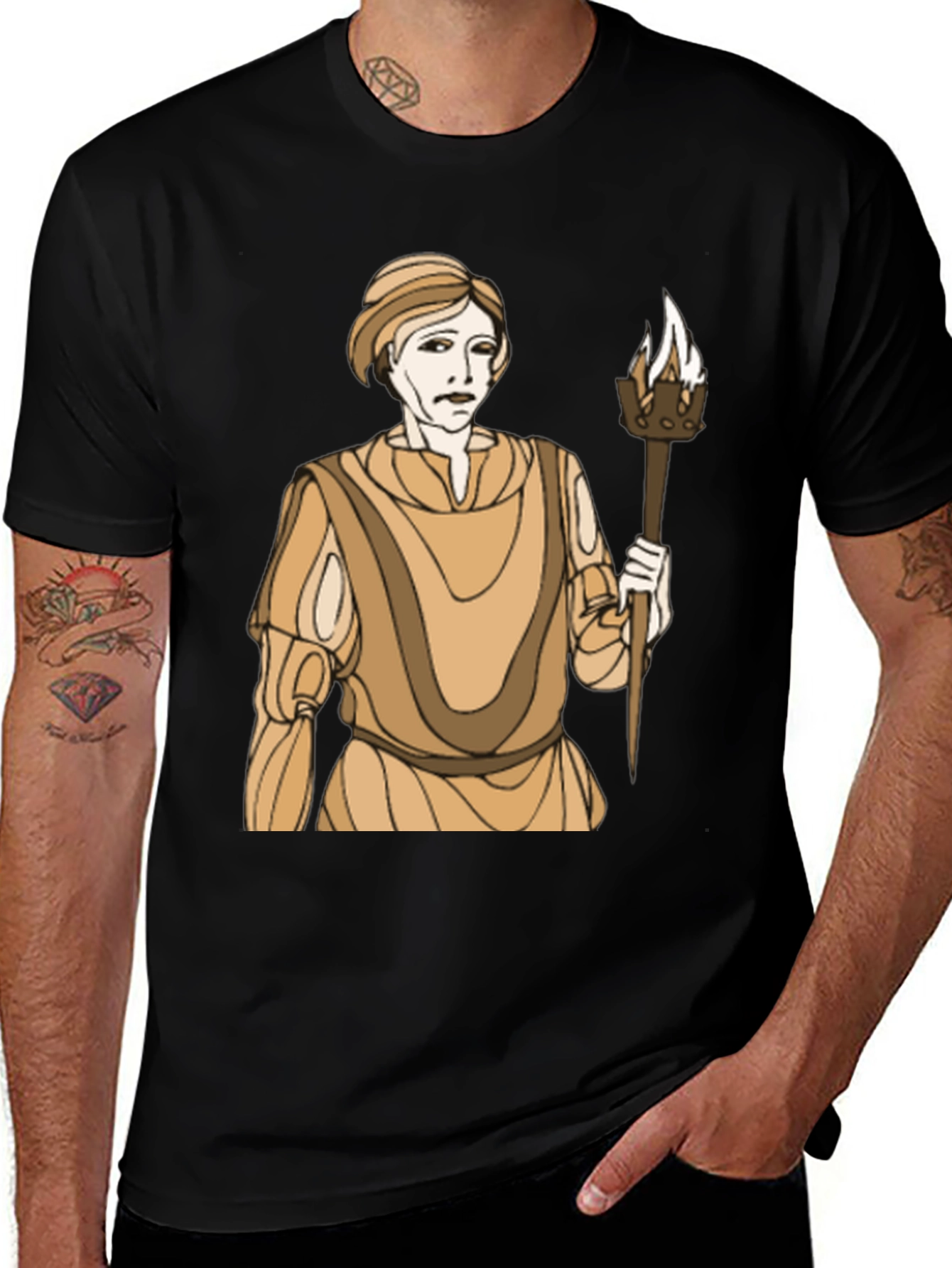 Torch Bearer Graphic T-Shirt - Black