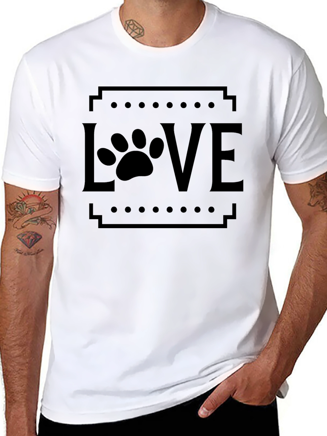 Love Paw Print Black Graphic Tee