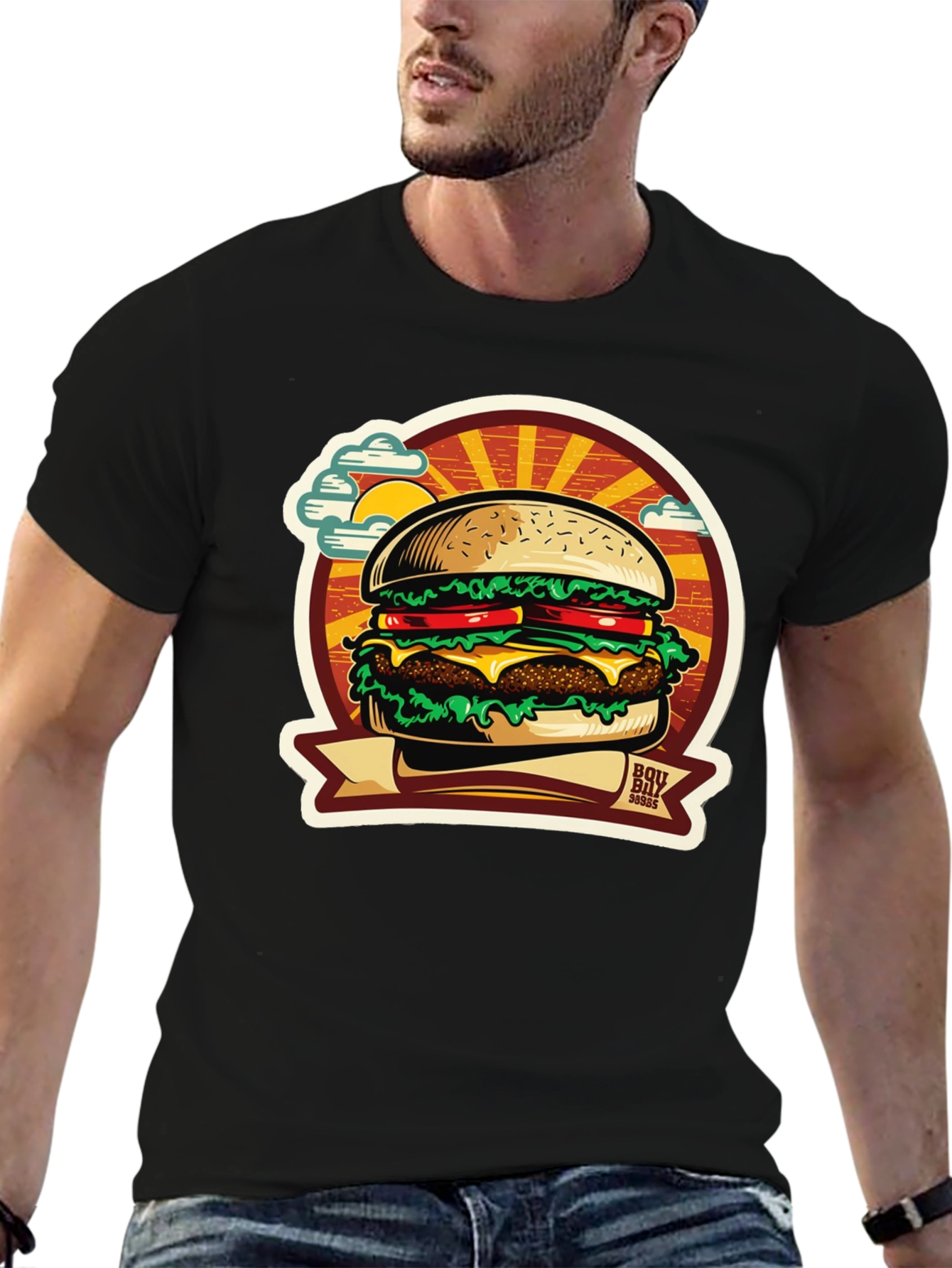 Burger Graphic T-Shirt: BBQ Style