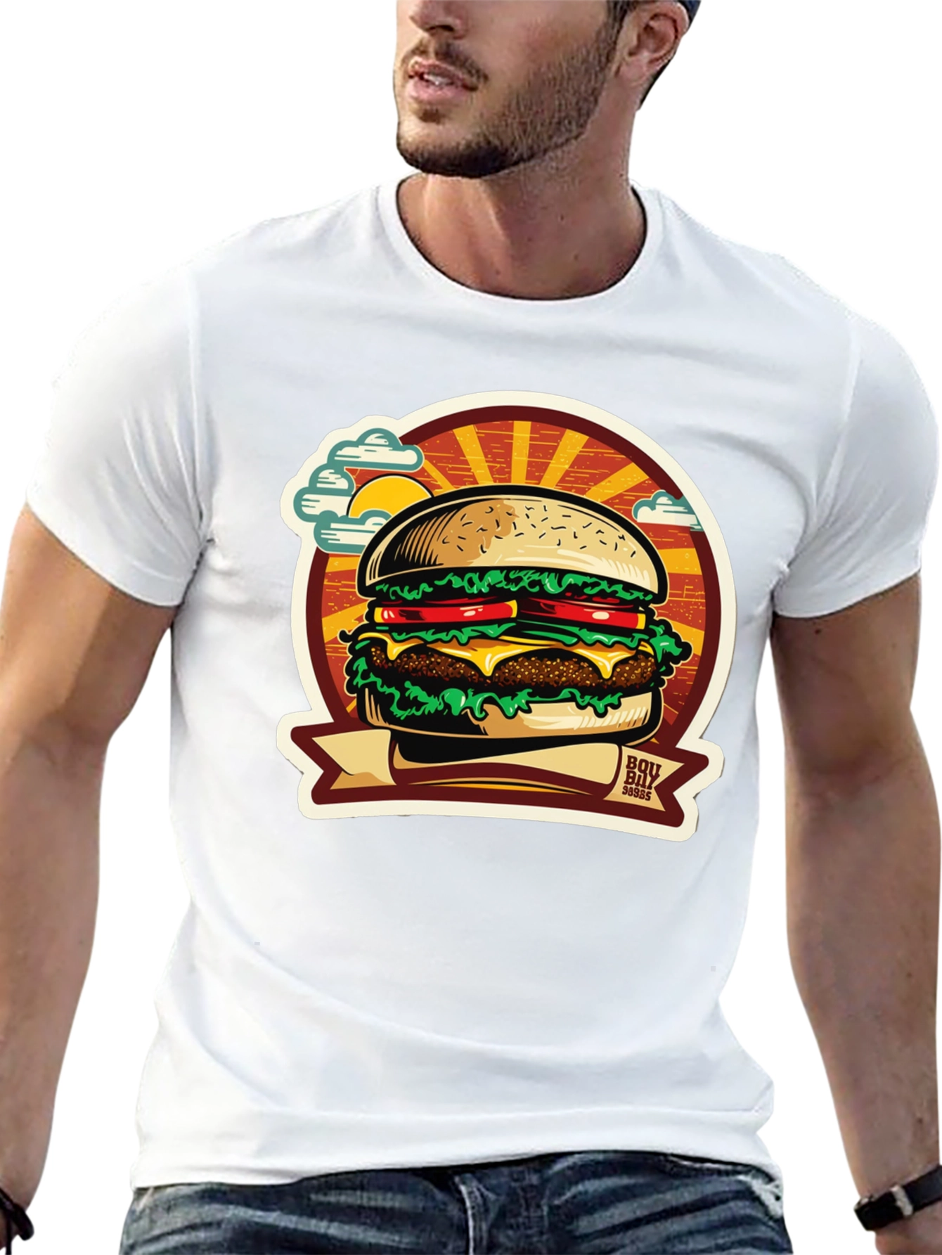 Burger Graphic T-Shirt: BBQ Style