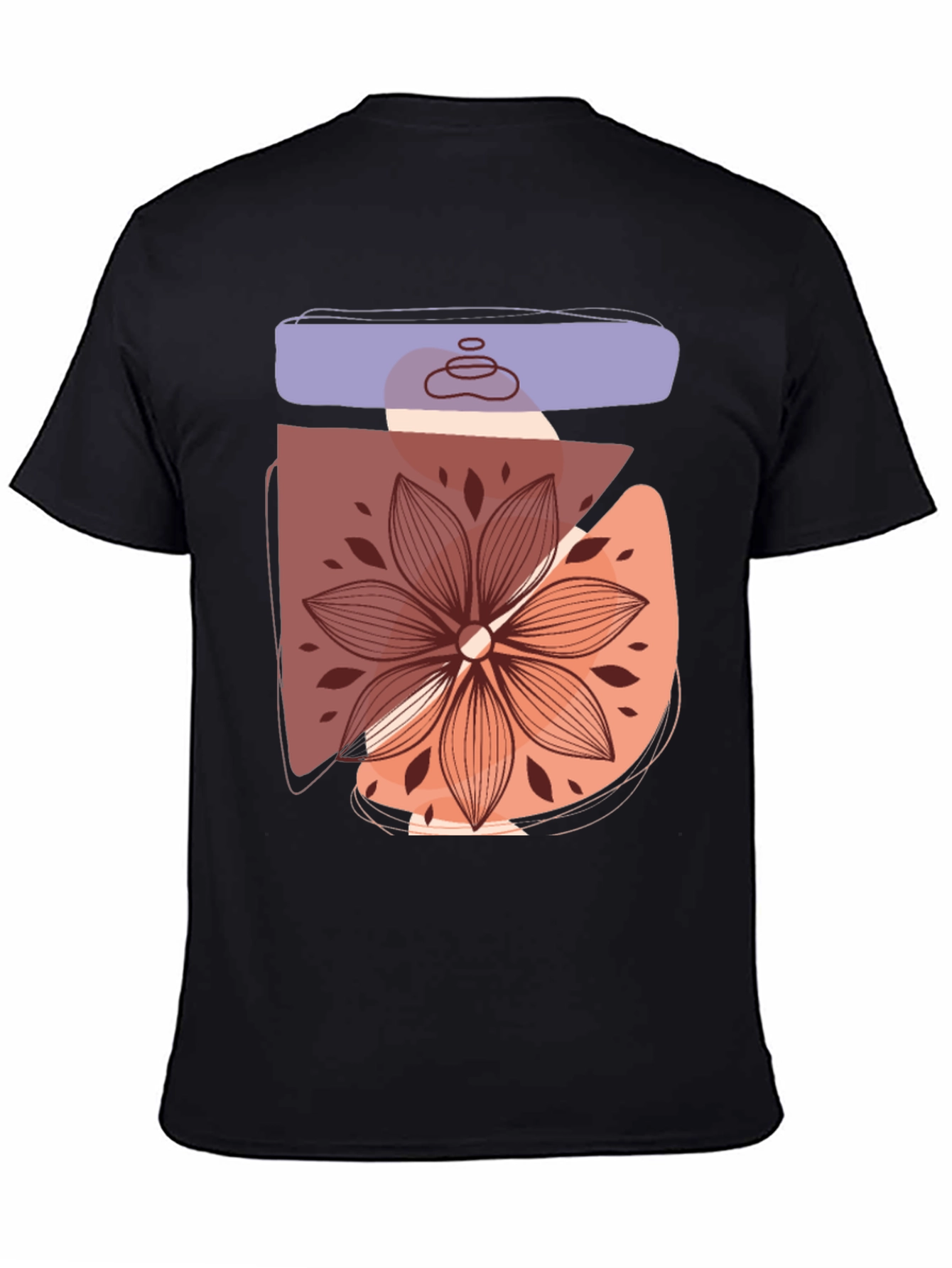Abstract Floral Graphic Tee - Trendy Casual Shirt