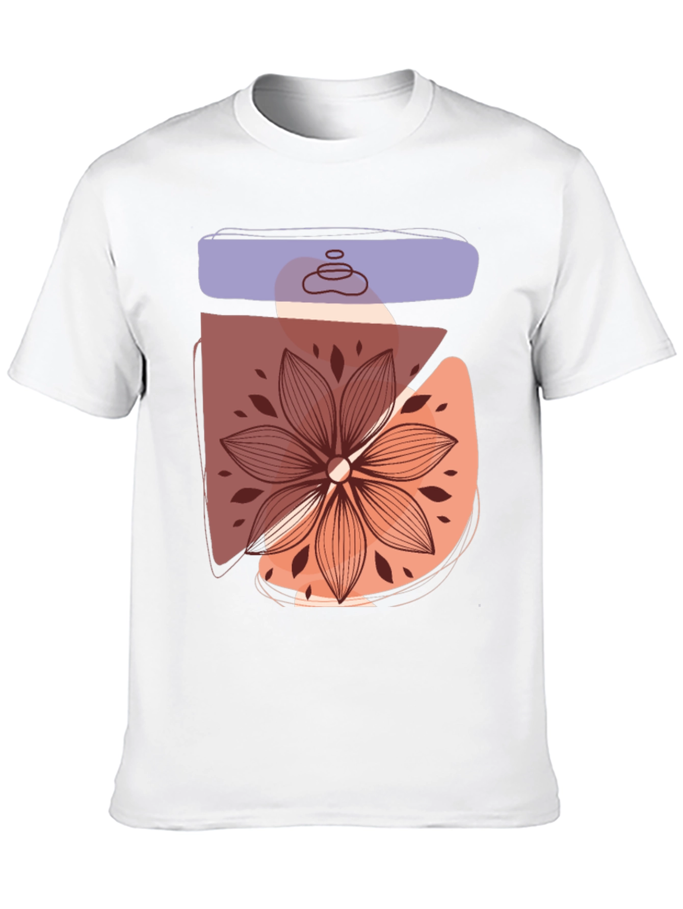 Abstract Floral Graphic Tee - Trendy Casual Shirt