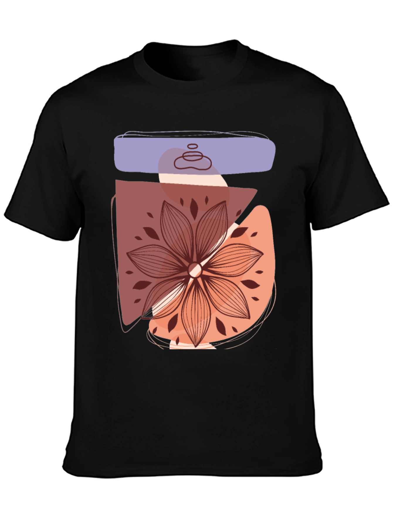 Abstract Floral Graphic Tee - Trendy Casual Shirt