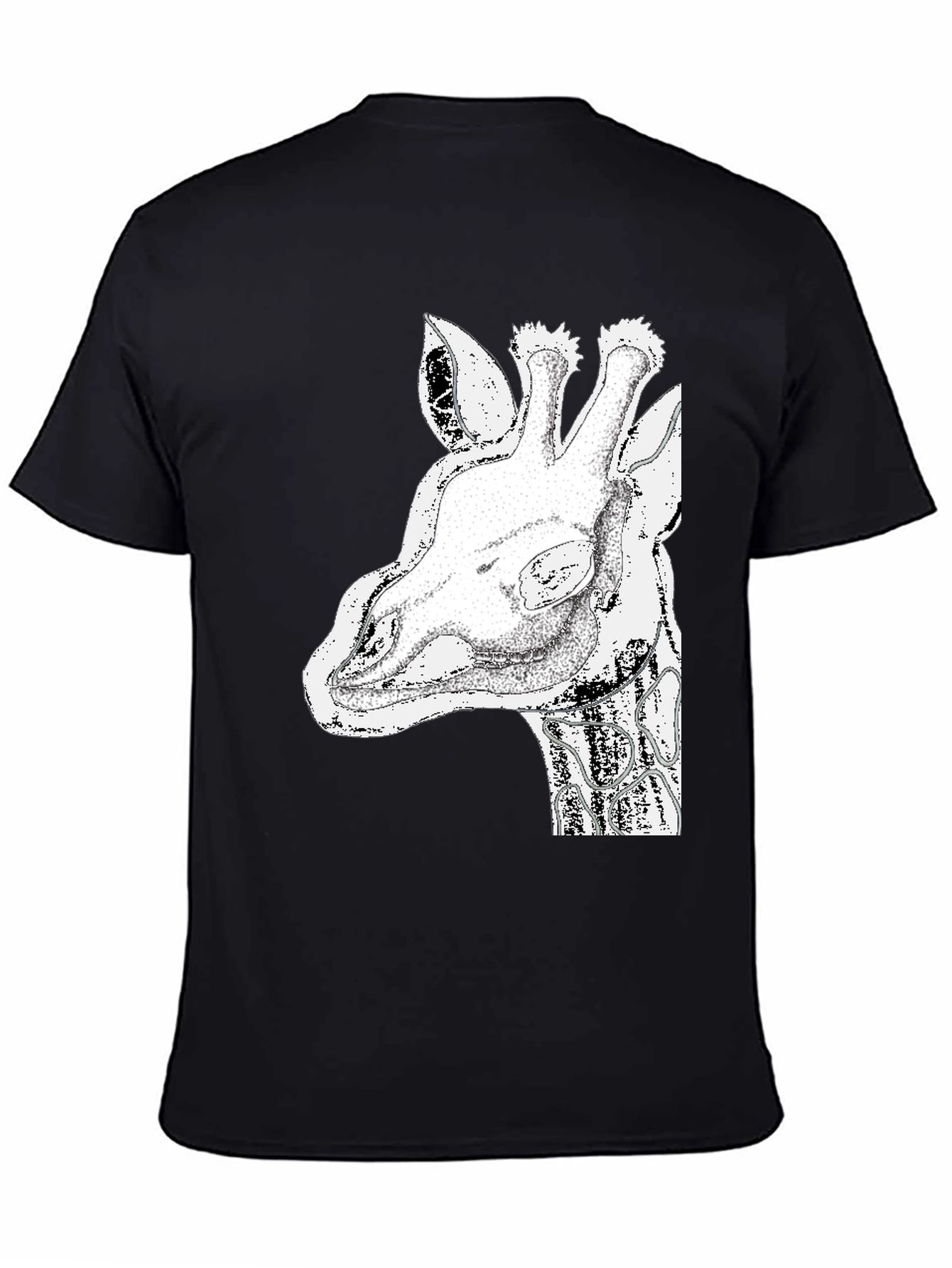 Giraffe Graphic Tee - Black Cotton T-Shirt