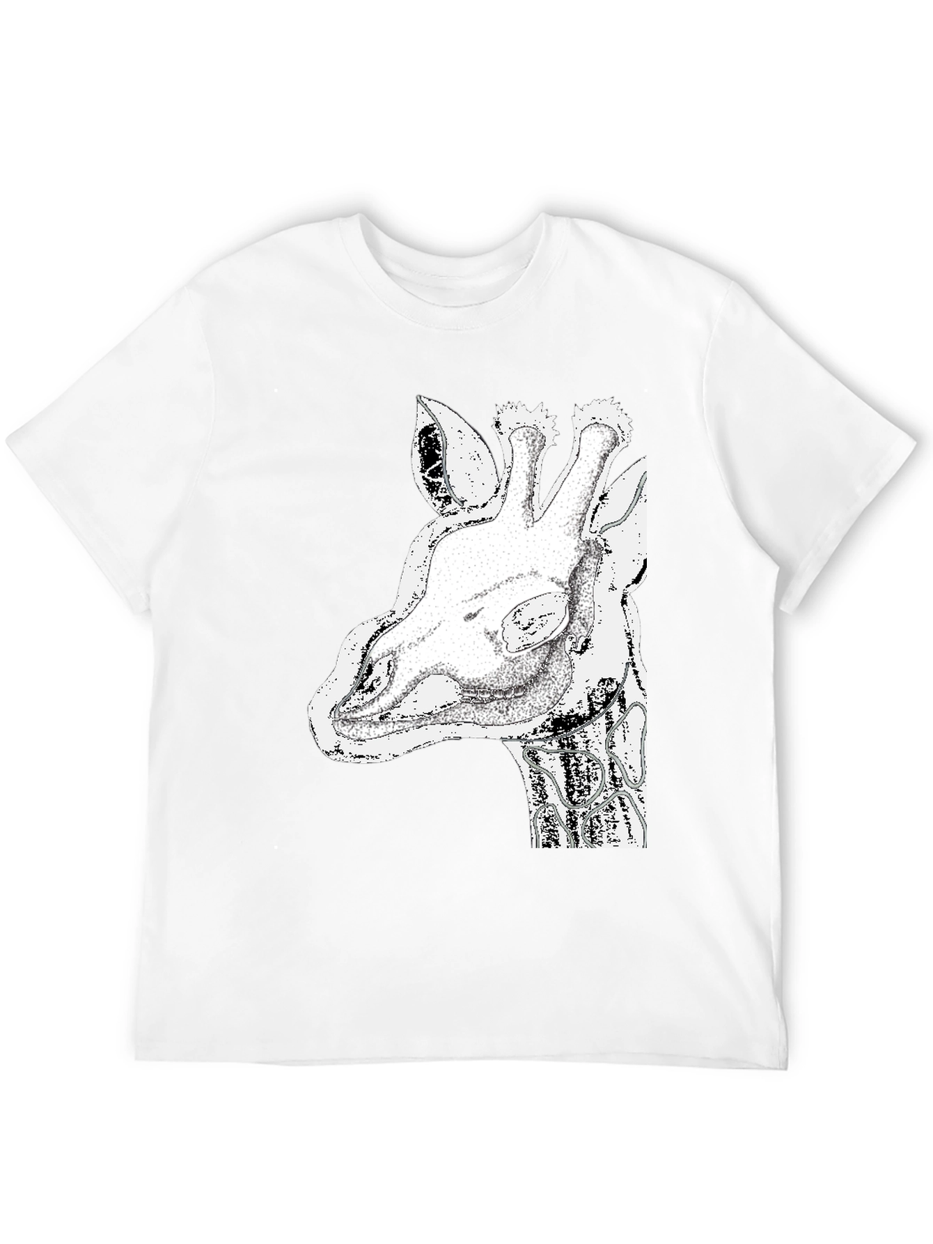 Giraffe Graphic Tee - Black Cotton T-Shirt