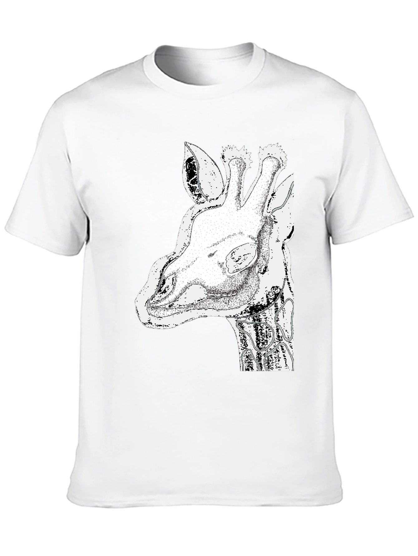 Giraffe Graphic Tee - Black Cotton T-Shirt