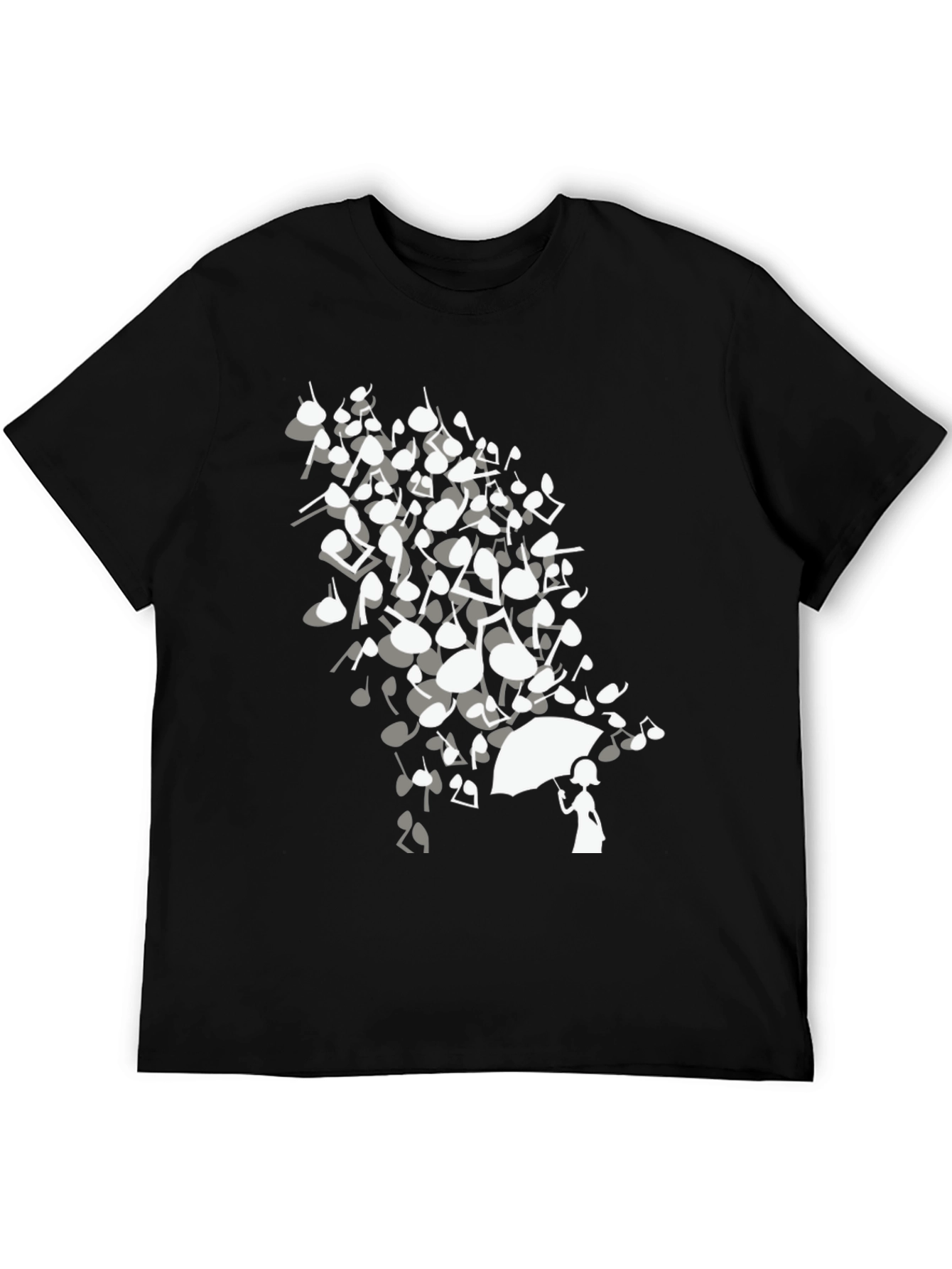 Musical Notes Umbrella Graphic T-Shirt