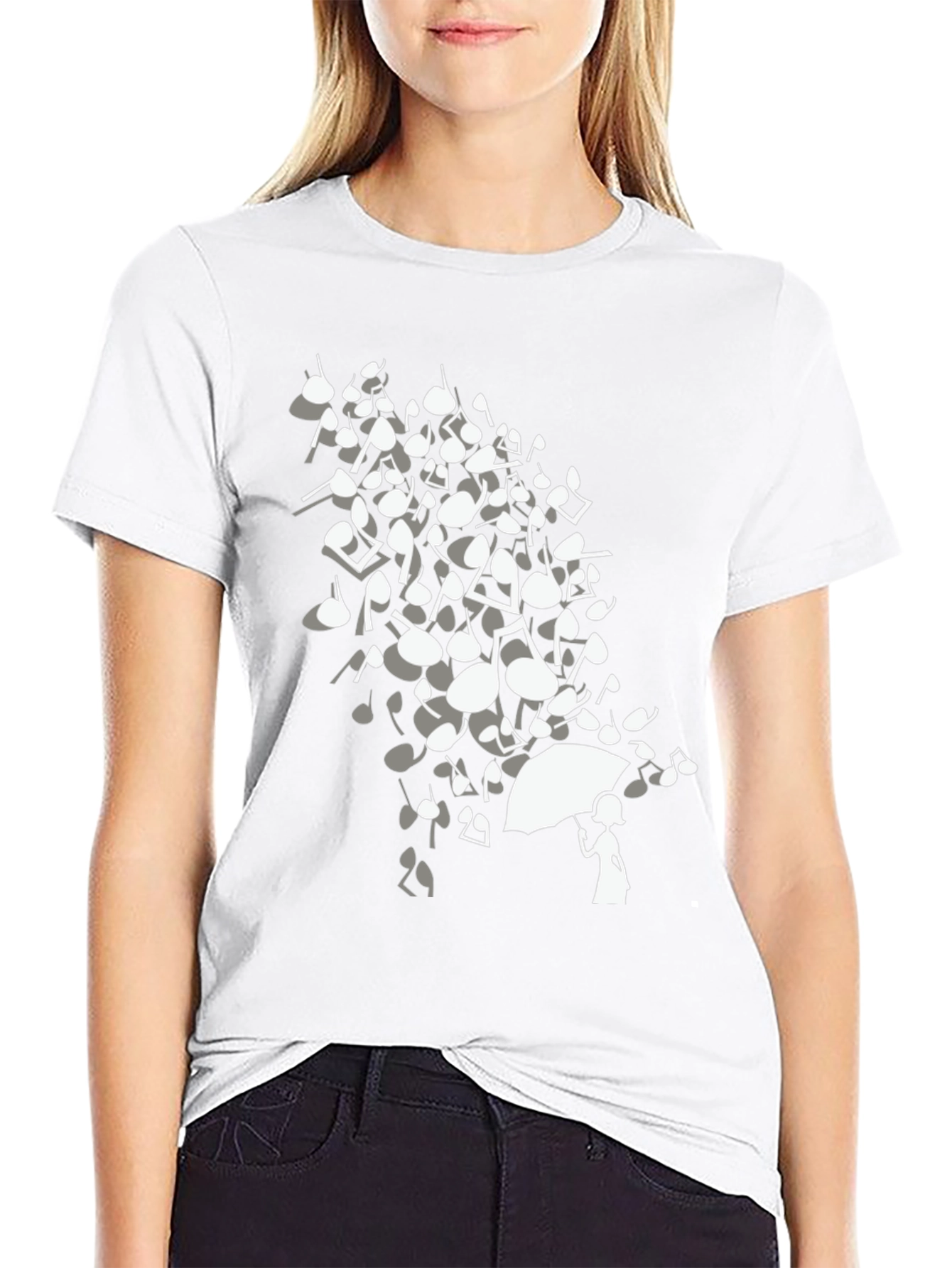 Musical Notes Umbrella Graphic T-Shirt