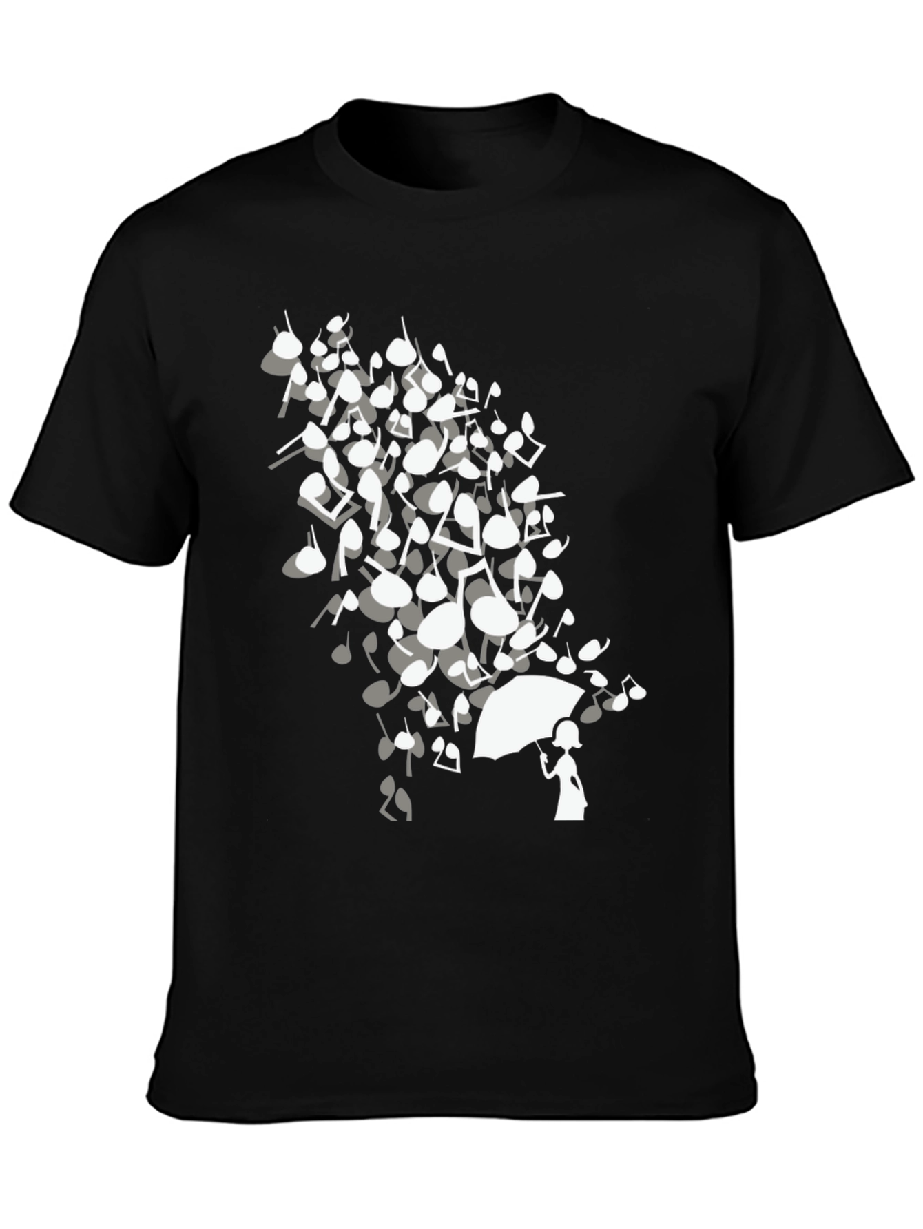 Musical Notes Umbrella Graphic T-Shirt