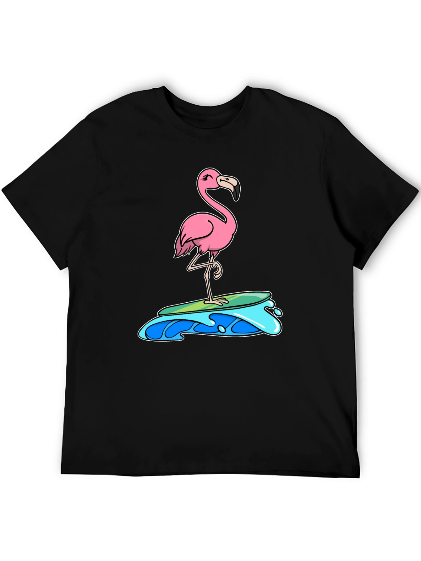 Flamingo Surfing T-Shirt - Cute & Fun Design