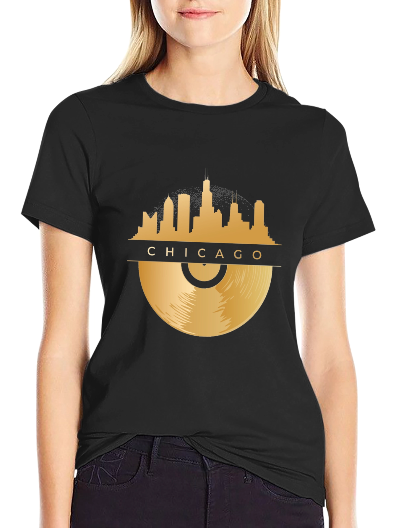 Chicago Skyline Record T-Shirt