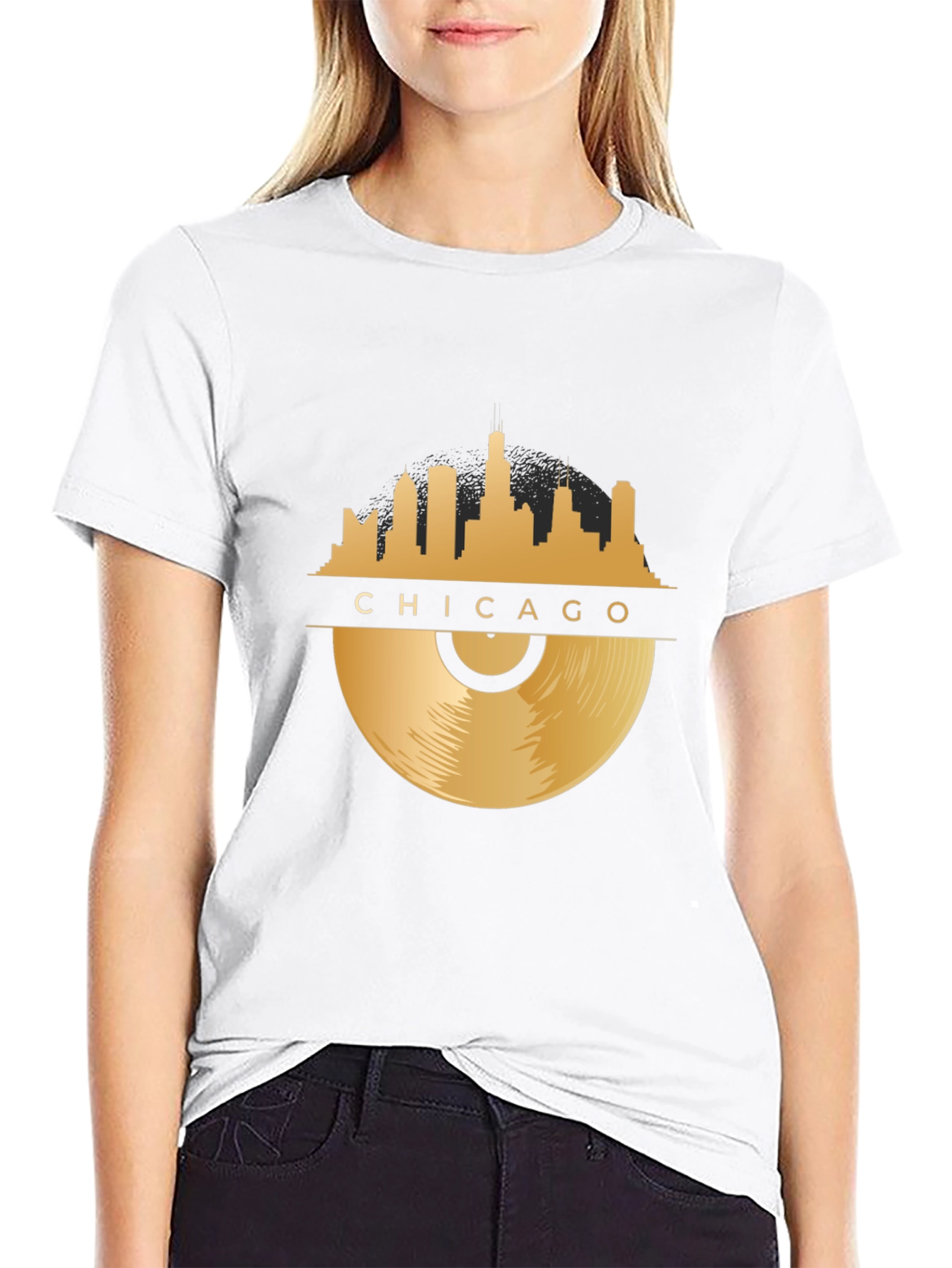 Chicago Skyline Record T-Shirt
