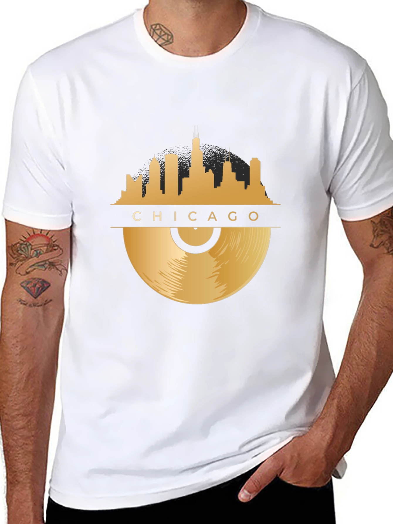 Chicago Skyline Record T-Shirt
