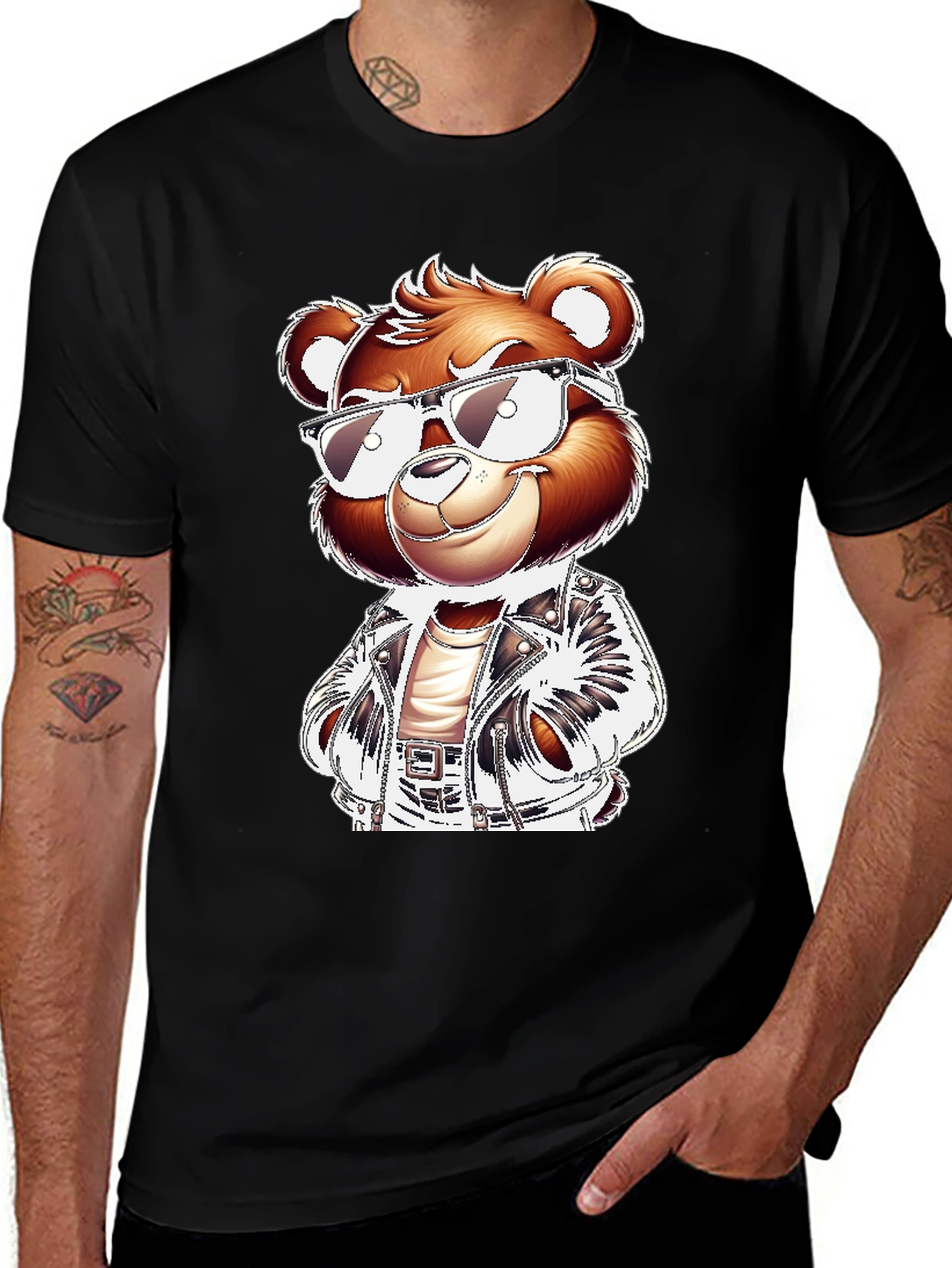 Cool Bear Graphic Tee - Black Cotton T-Shirt