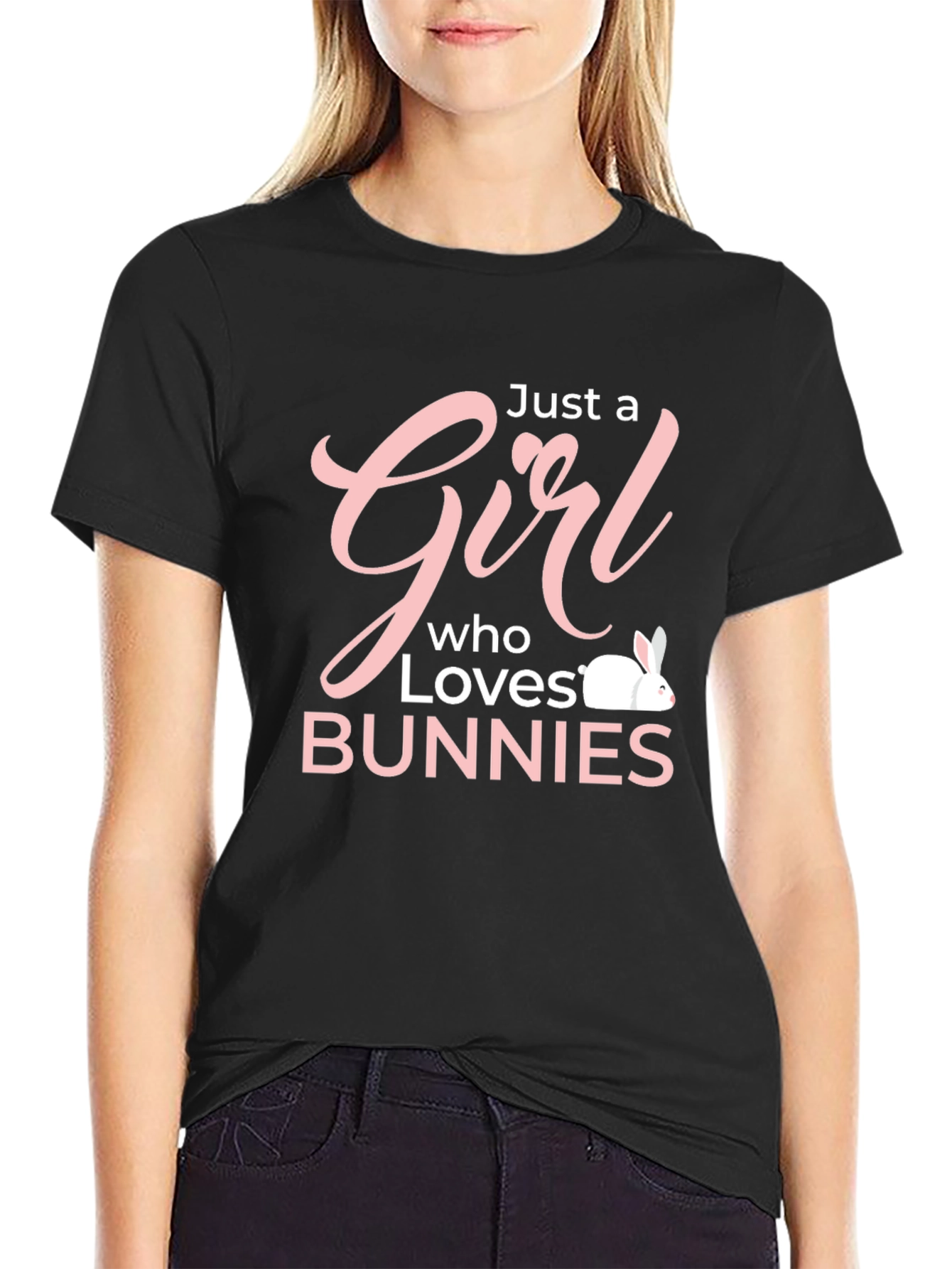 Just a Girl Who Loves Bunnies Graphic T-Shirt