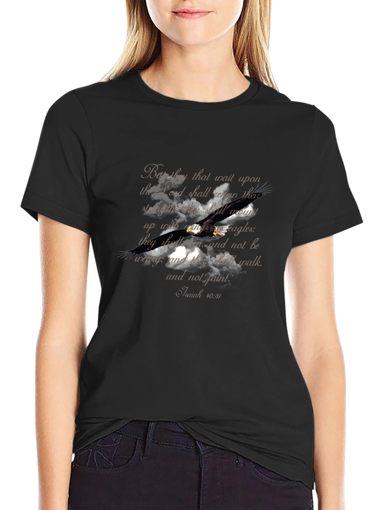 Eagle Scripture Black T-Shirt