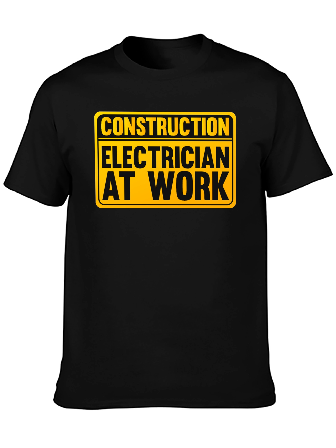 Construction Electrician at Work - Black T-Shirt