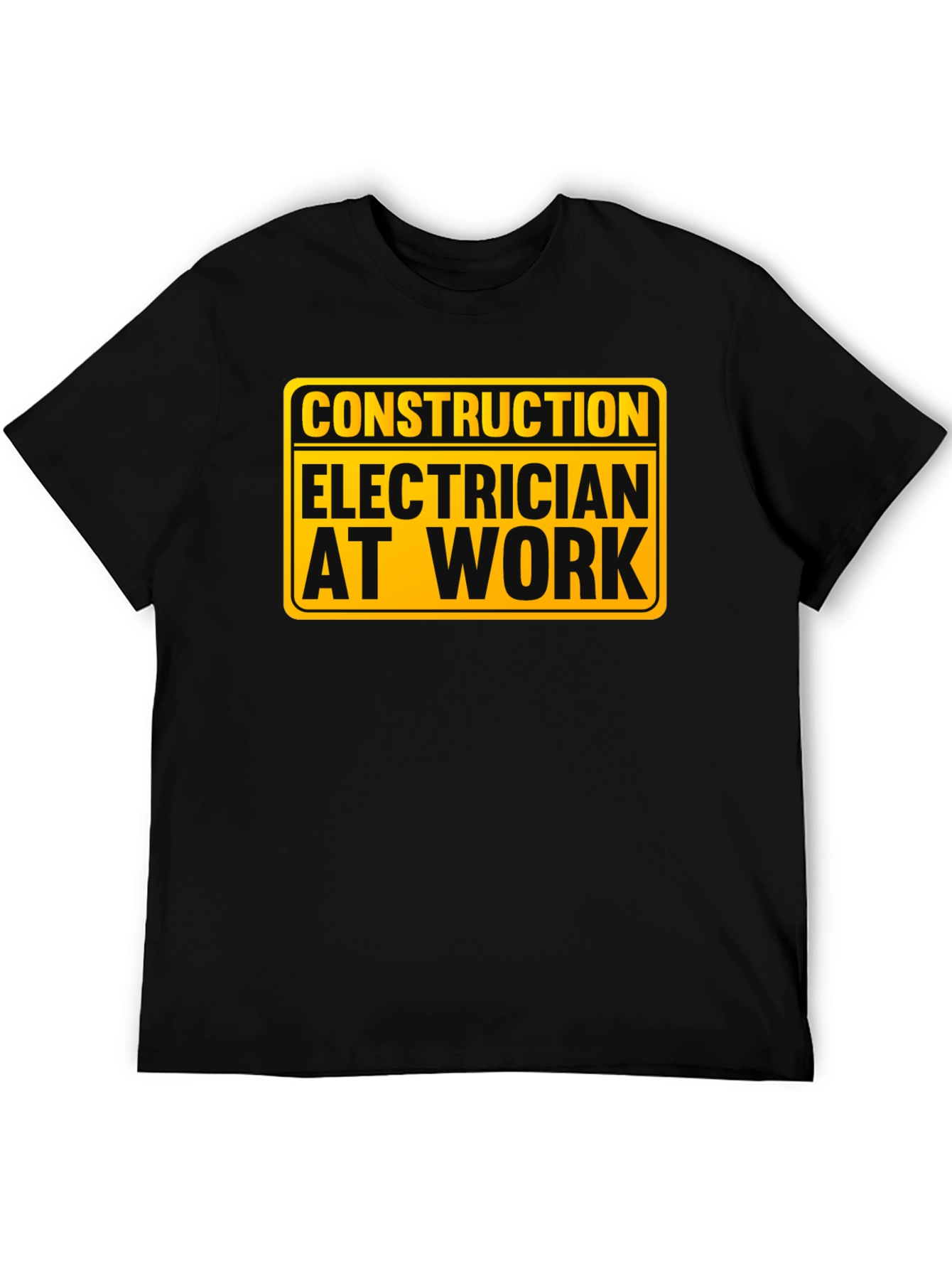 Construction Electrician at Work - Black T-Shirt