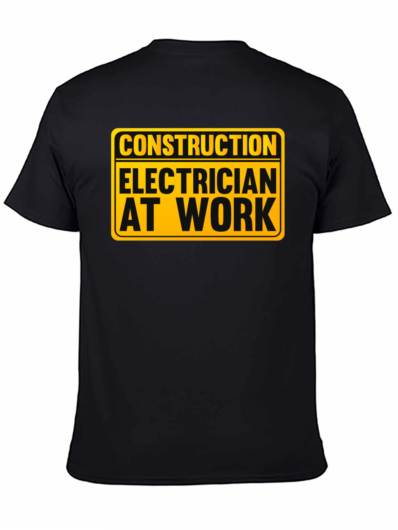 Construction Electrician at Work - Black T-Shirt