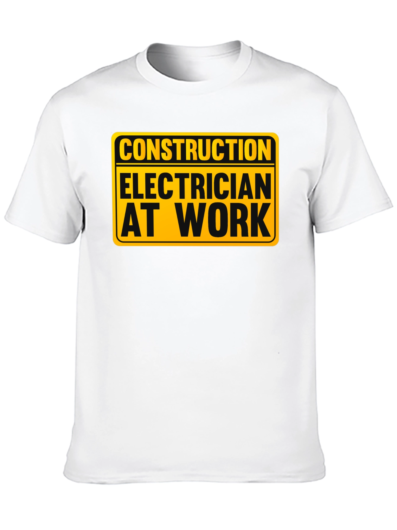 Construction Electrician at Work - Black T-Shirt