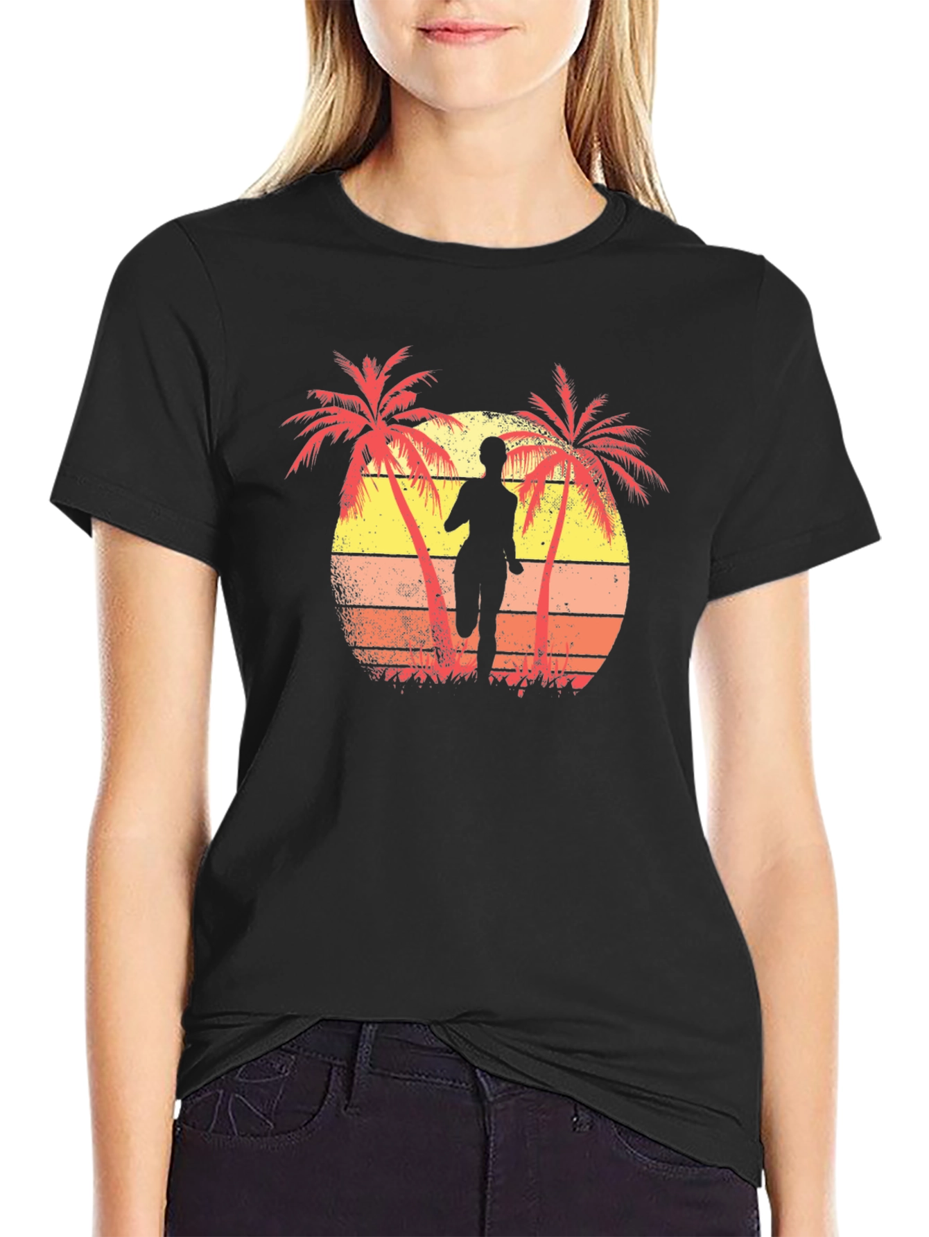 Retro Sunset Runner T-Shirt