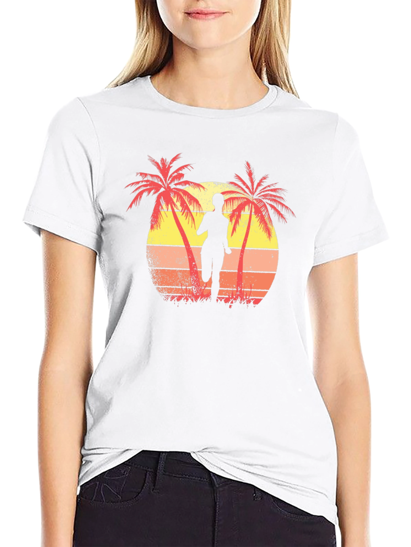 Retro Sunset Runner T-Shirt