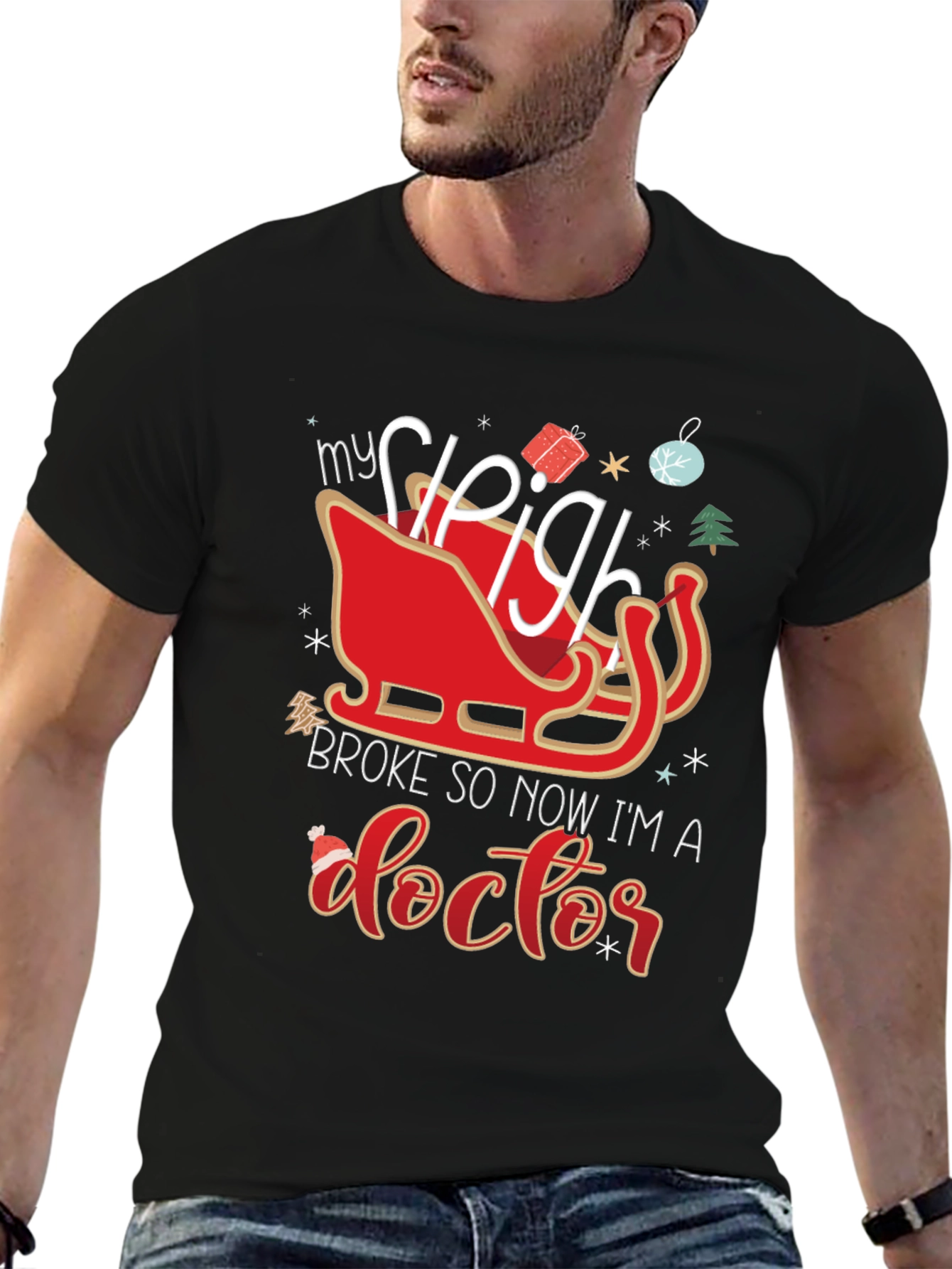 Funny Christmas Doctor Sleigh T-Shirt