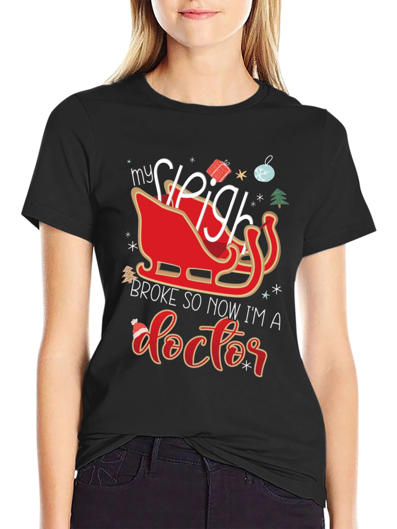 Funny Christmas Doctor Sleigh T-Shirt