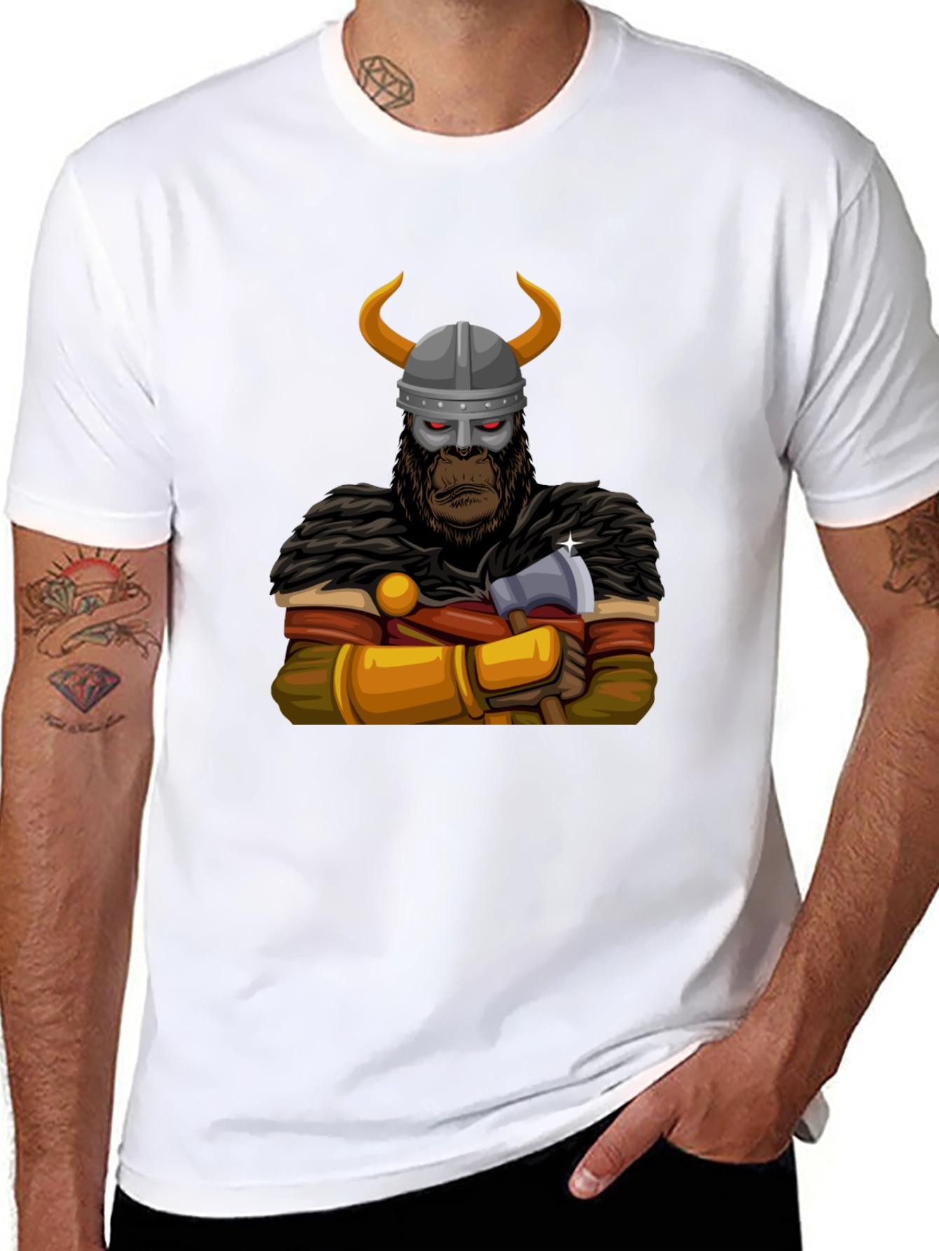 Viking Gorilla Graphic T-Shirt - Unique Design