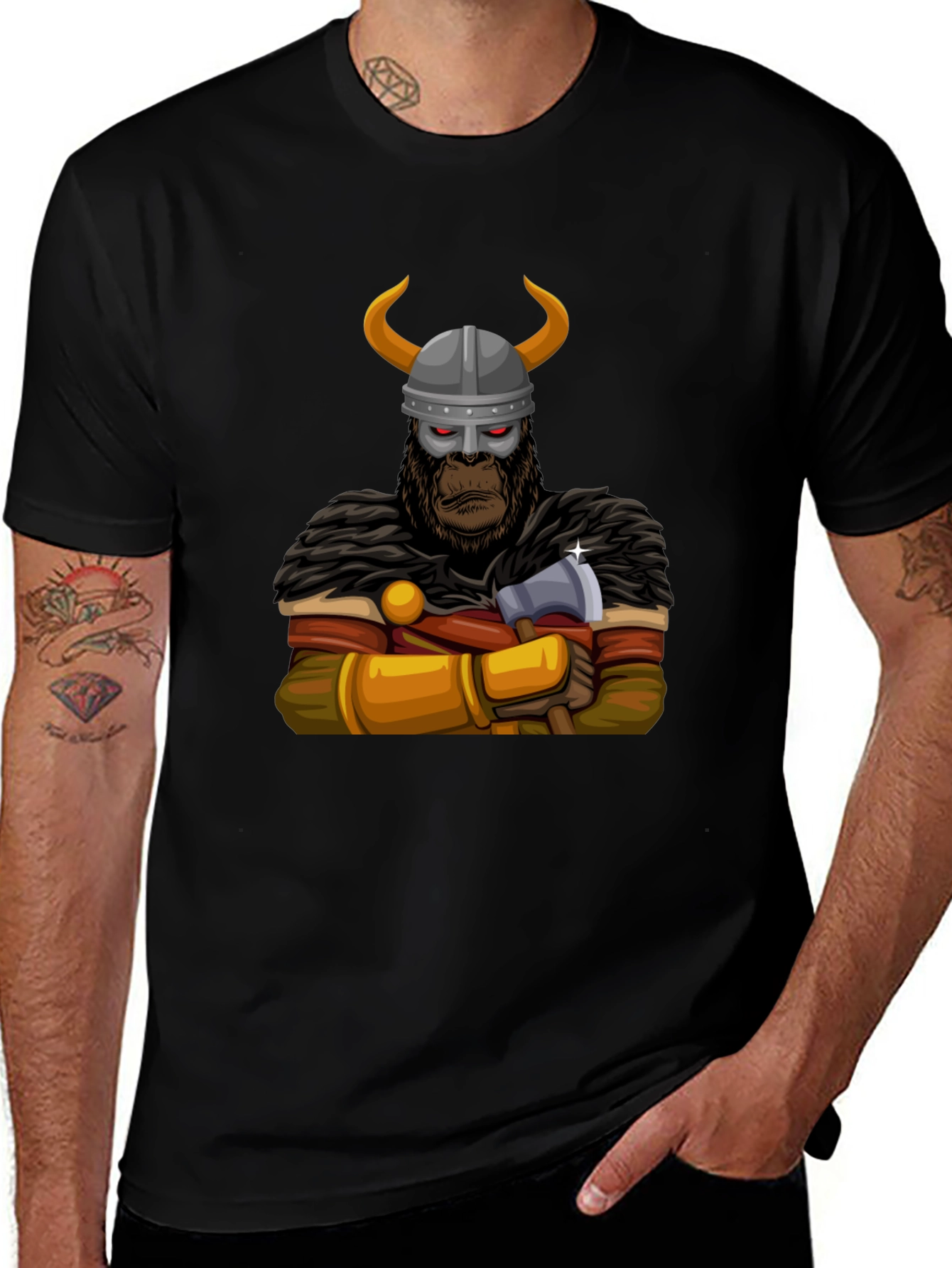 Viking Gorilla Graphic T-Shirt - Unique Design