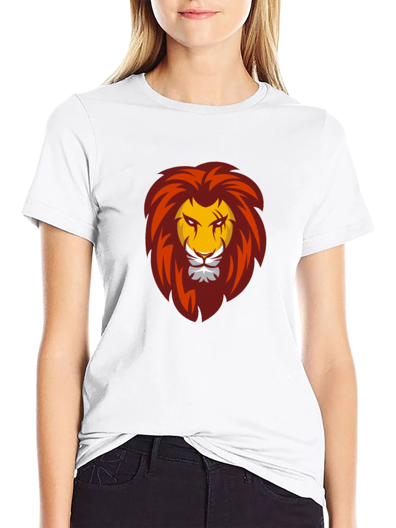 Bold Lion Graphic Tee - Black Cotton Comfort