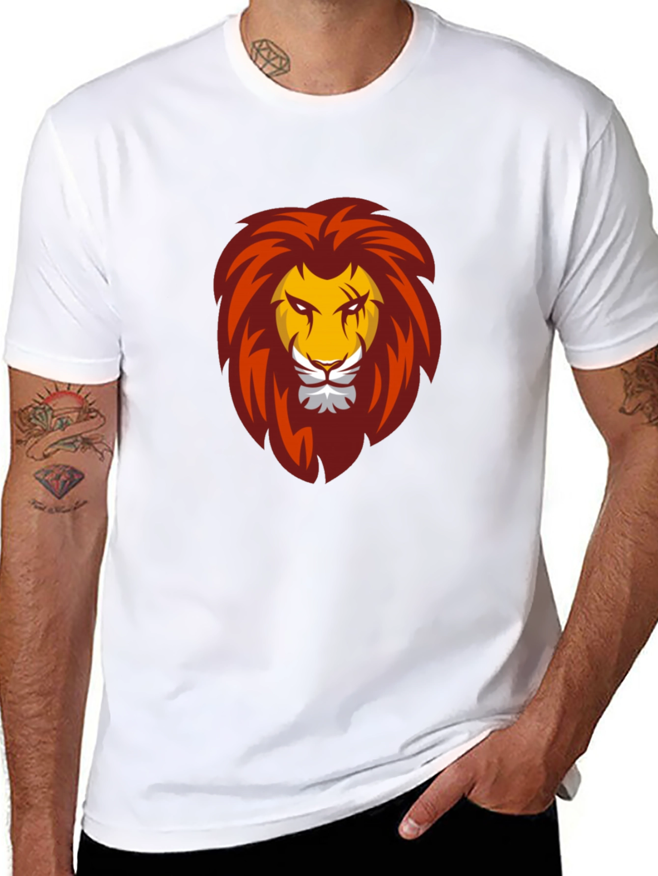 Bold Lion Graphic Tee - Black Cotton Comfort