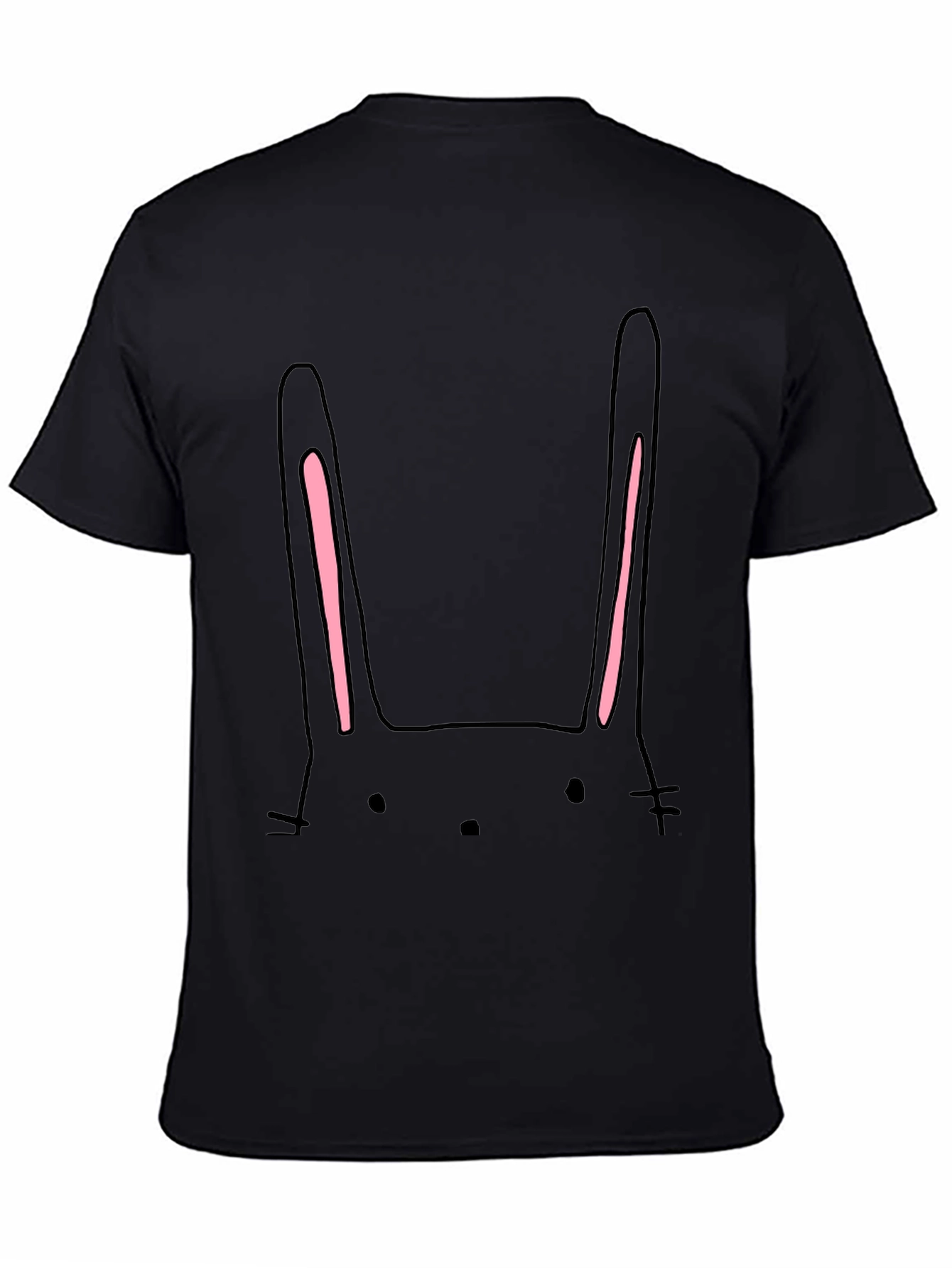 Cute Bunny Face Black T-Shirt
