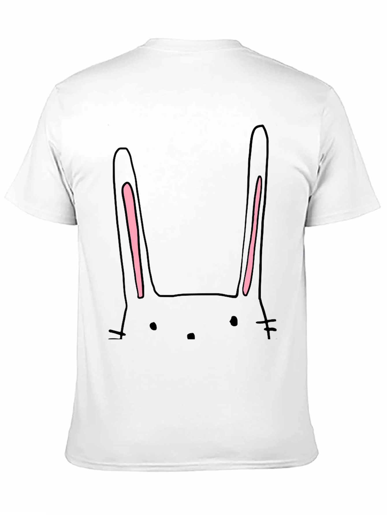 Cute Bunny Face Black T-Shirt