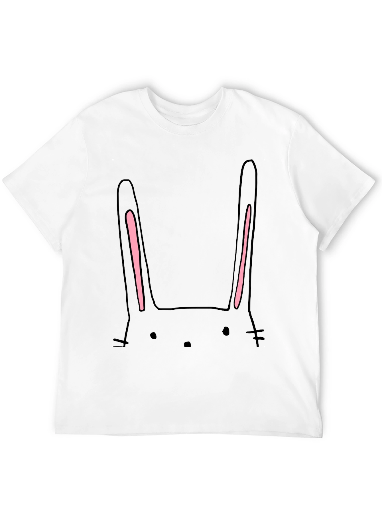 Cute Bunny Face Black T-Shirt