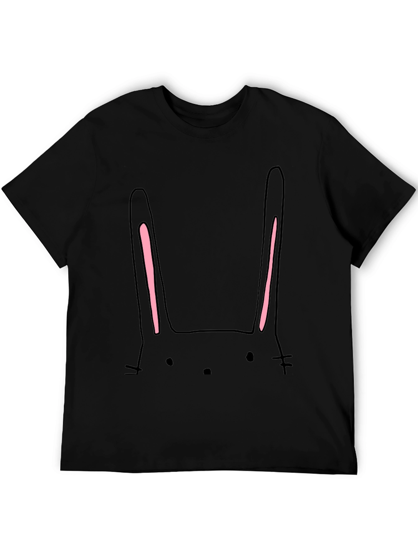 Cute Bunny Face Black T-Shirt